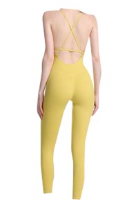 SKTF058 manufacture trousers all-in-one tight-fitting sportswear design cross-shoulder strap aerial yoga tight-fitting sportswear supplier of tight-fitting sportswear back view